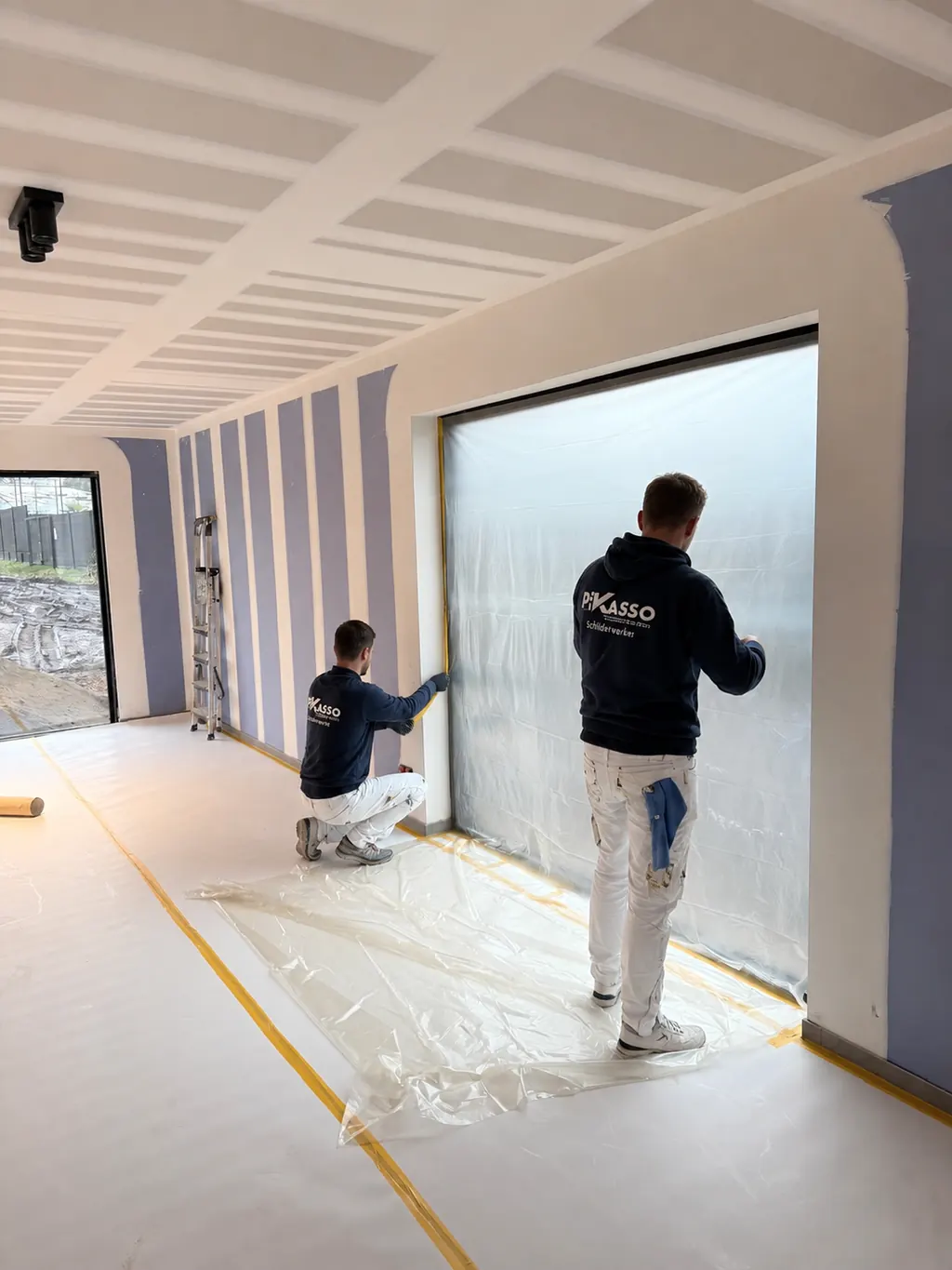 Nieuwbouw schilderwerken Antwerpen: muren en plafonds geplamuurd en klaar om te gronden
